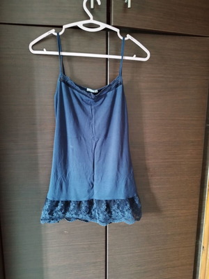 Intimissimi camisole blouse used, size S, blue with lace trim