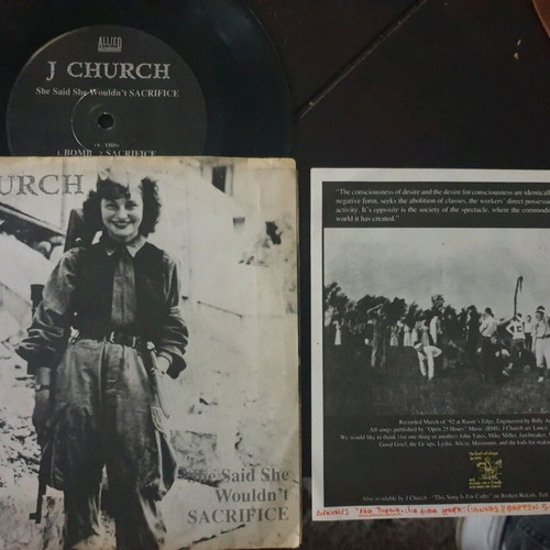 J Church She Said She Wouldn't Sacrifice vinyl used, punk