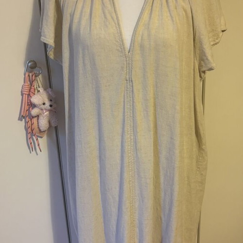 H&M beige oversized dress, linen fabric