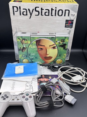 Sony PlayStation 1 SCPH-5502 CIB με προσαρμοσμένο Tomb Raider skin σαν καινούργιο