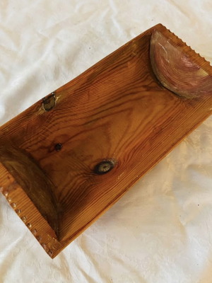 Cypriot Wooden Tray used, small collectible, handmade, vintage