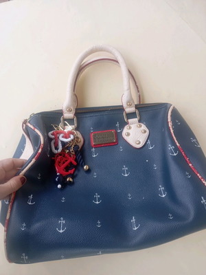 Paul's Boutique τσάντα χειρός μεταχειρισμένη, τύπου ναυτική, μπλε με φθορές