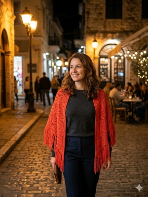 Εσάρπα μεταχειρισμένη, μεγάλη κατακόκκινη