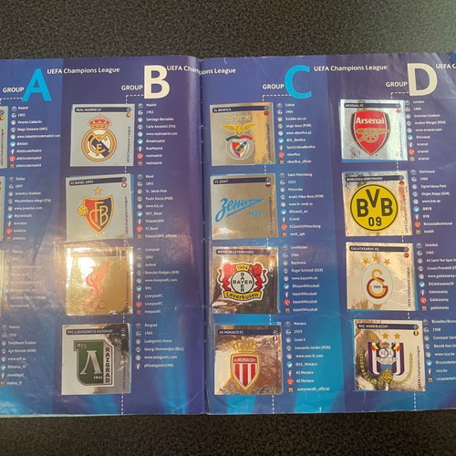Panini UCL 2014/15 album used, complete