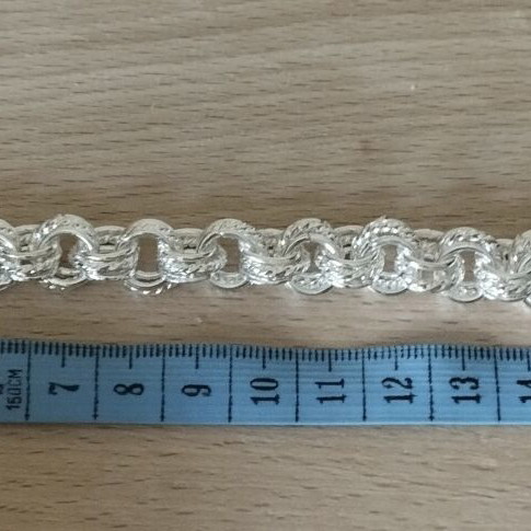 Solid unisex silver bracelet, 19 cm length