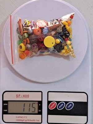 Beads 115g acrylic, wood, glass, like new