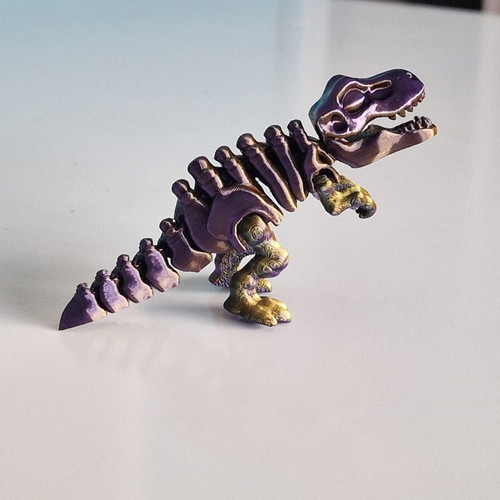 3D Printed Mini Dinosaur Flexy with Metallic Bicolor