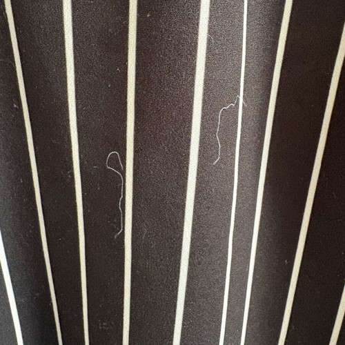 Mini striped dress with slit, black and white