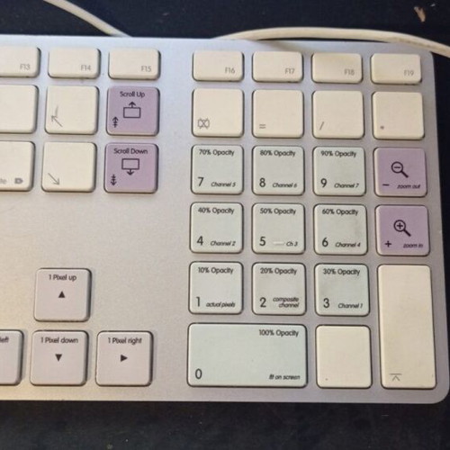 Apple XSKN A1243 Keyboard with Photoshop Shortcuts like new