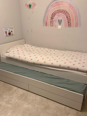 Κρεβάτι Slakt Ikea με συρταρωτό κρεβάτι 90x200 σε άριστη κατάσταση