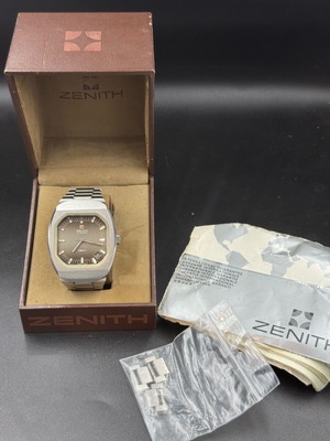 Zenith Defy αυτόματο ρολόι μεταχειρισμένο, ασημί, με κουτί και χαρτιά