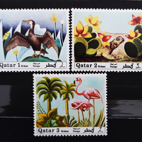 Qatar 1971 Shore Birds Flamingos Stamps new, set of 3