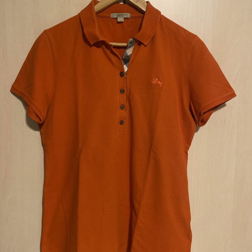 Burberry women's orange pique shirt like new