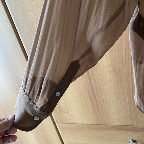 H&M Sheer Shirt Brown New, Size M