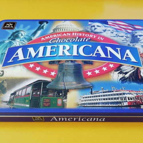Americana metal chocolate box like new