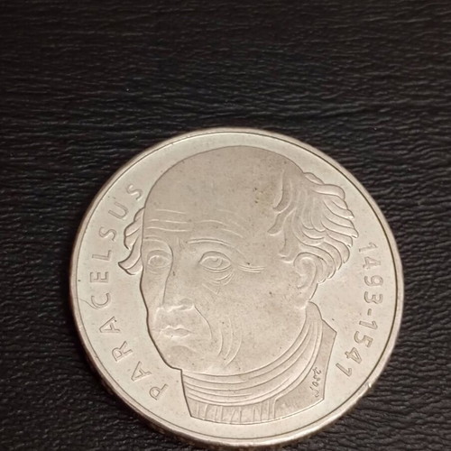 Silver commemorative 20 Francs coin 1993 Paracelsus