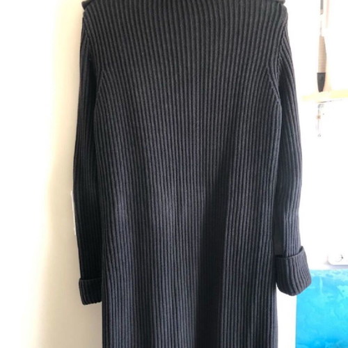 Zara long cardigan coat used, black size M
