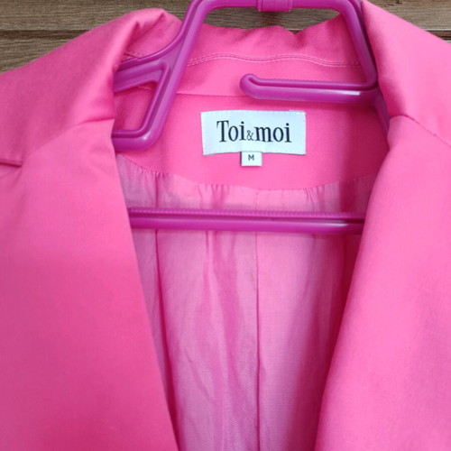 Toi&Moi jacket used, cotton satin, pink, size Medium