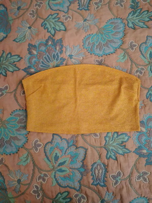 Orange strapless crop top H&M new, size L