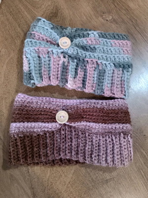 Knitted handmade ribbons set of 2 new