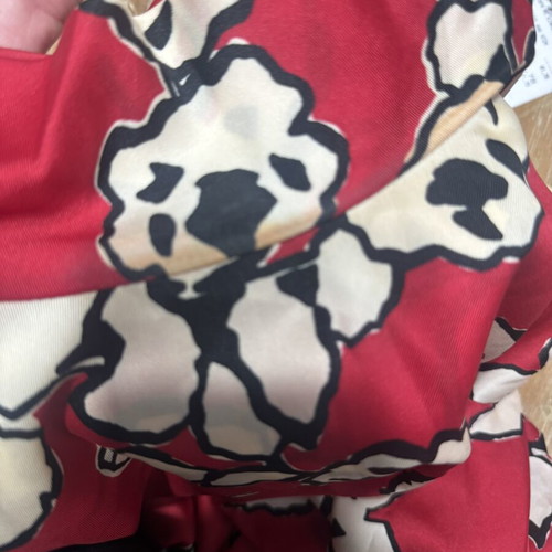 Zara red dress with belt and unique neck buttons, size M