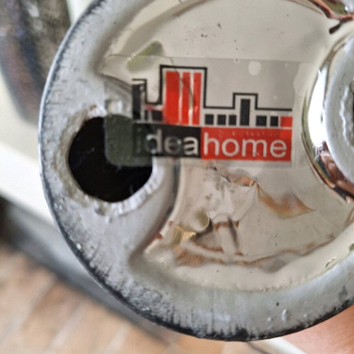 Κεραμικά κηροπήγια νέα, σετ 2, 21 cm μαύρο με ασημί