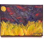  Χειροποίητος πίνακας Στάχια το Βράδυ, με ακριλικά χρώματα σε καμβά