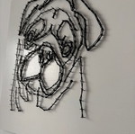 Χειροποίητος πίνακας string art σκύλος σαν καινούργιος, 40×40 cm