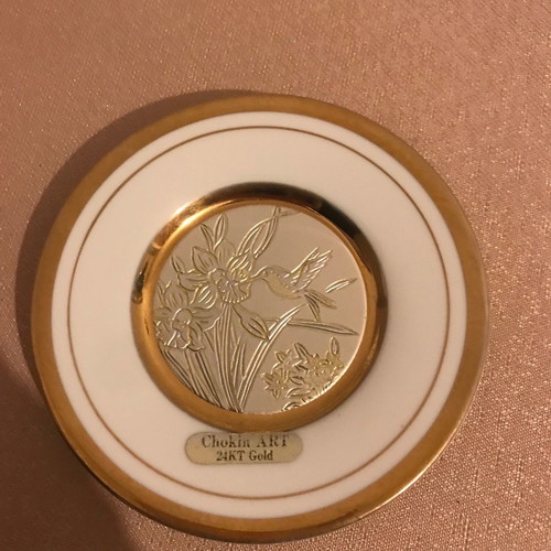 The Art of Chokin decorative plate used 24K gold