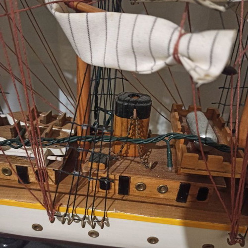 Wooden decorative sailboat used with lights 84x70x11cm