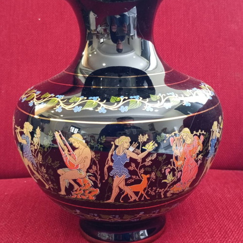 Vintage porcelain amphora vase from the 70s, like new