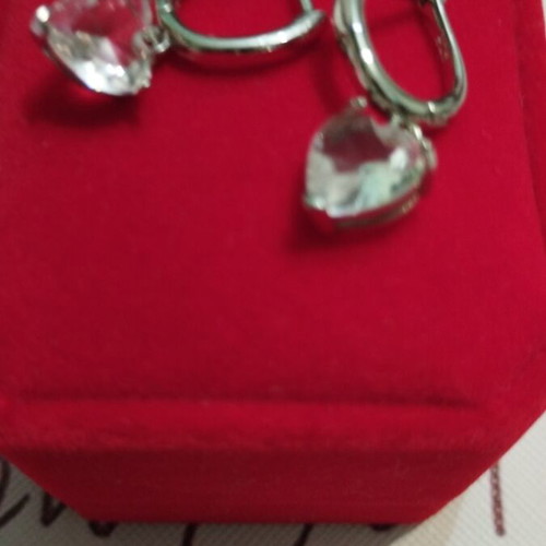 Silver 925 earrings new, shiny hearts