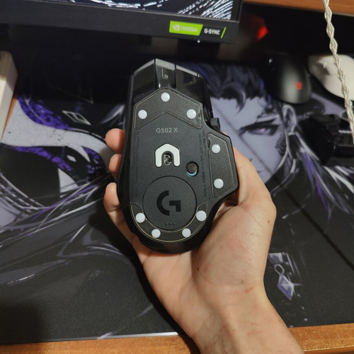 Logitech G502X Plus mouse used with Tiger ice dot skates