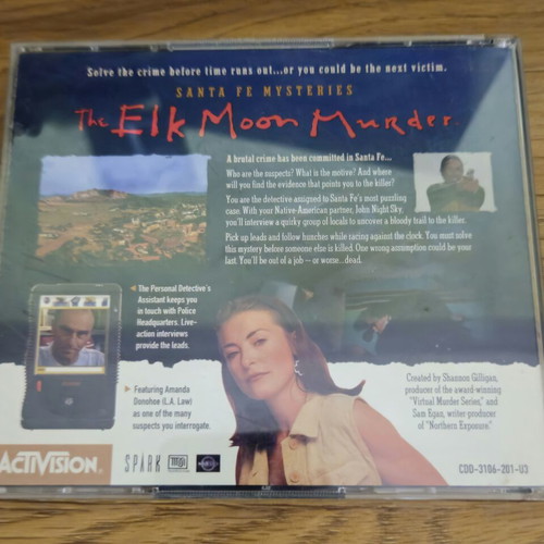 Santa Fe Mysteries The Elk Moon Murder PC game, 2 CD-ROM