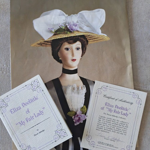 Eliza Doolittle porcelain doll from My Fair Lady, Theoni Aldredge Collection