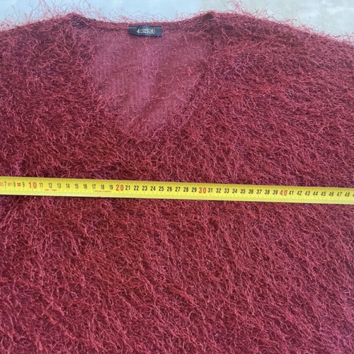 4You women's V blouse used, burgundy with sequins