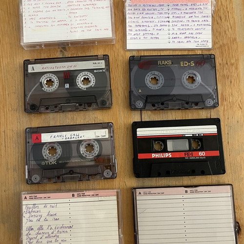 Set of 17 used cassette tapes for reuse