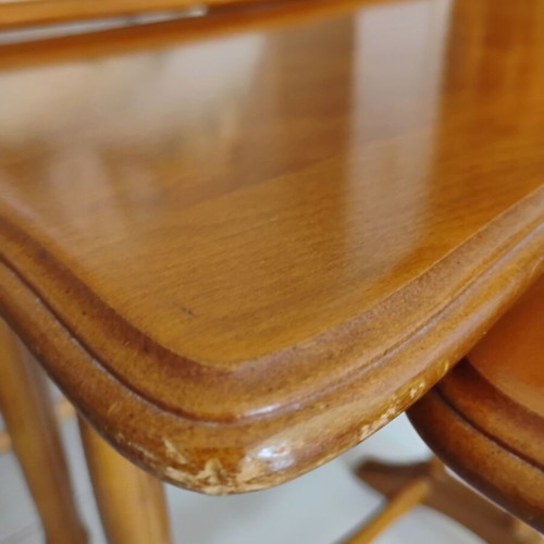 Zigon Nesting Tables used, beech and MDF, set of 3