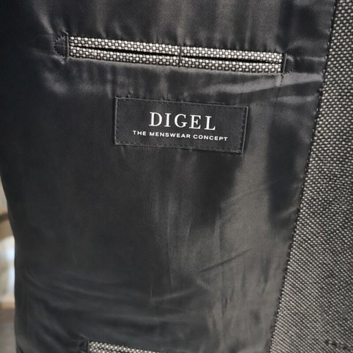 Digel Men's Jacket size 54 like new, salt & pepper fabric