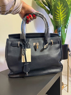 Navy blue handbag new, vegan leather