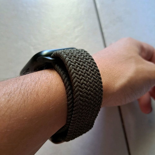 Apple Watch strap khaki elastic with cords and adjustable 42 44 45 49 M new
