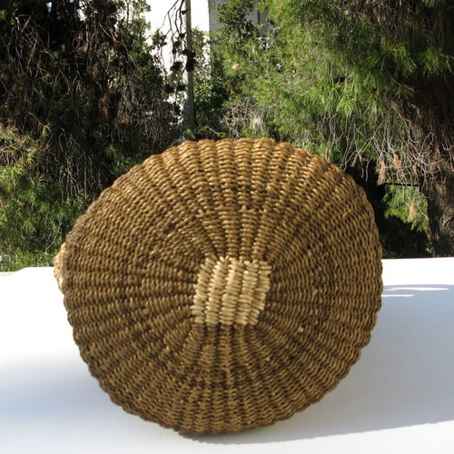 Balikbayan Handicrafts handmade woven shoulder bag with rattan and leather decorations new