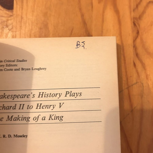 Shakespeare's History Plays by C.W.R.D Moseley