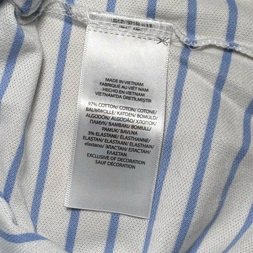 Polo Ralph Lauren Striped Polo Shirt size M like new, white and blue