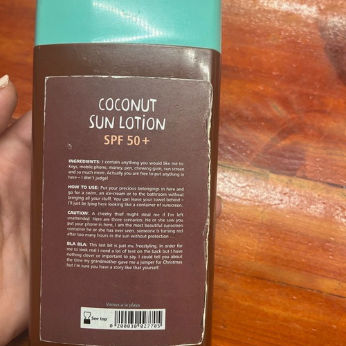 Sunglasses case used with Coconut Sun Lotion logo plastic