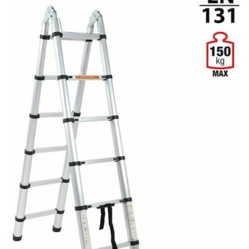 Telescopic Aluminum Ladder double with 12 steps new