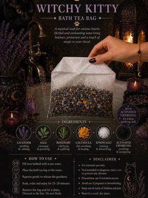 Bath tea bag Witchy Kitty new