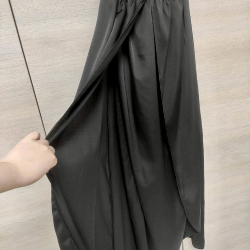 Maxi satin slit halter black dress new with tags by Zini