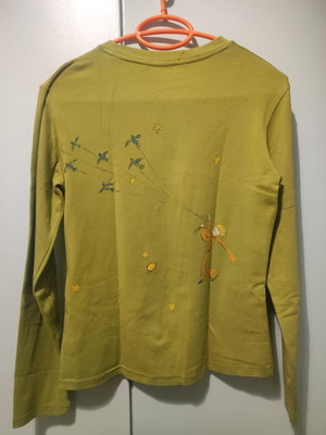 Little Prince T-shirt used, handmade, green, size S