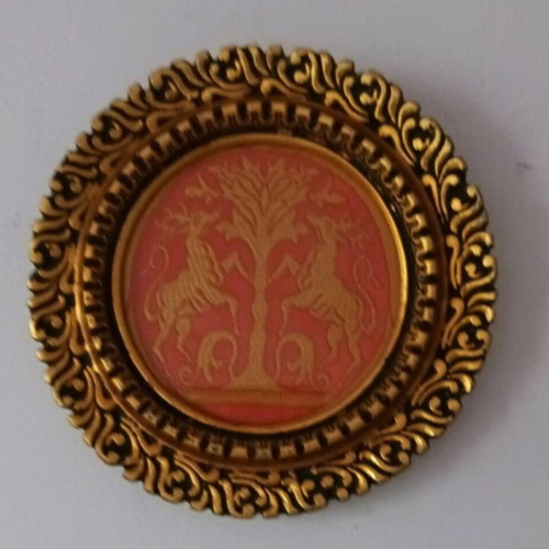 Antique embroidery 19x18 cm used